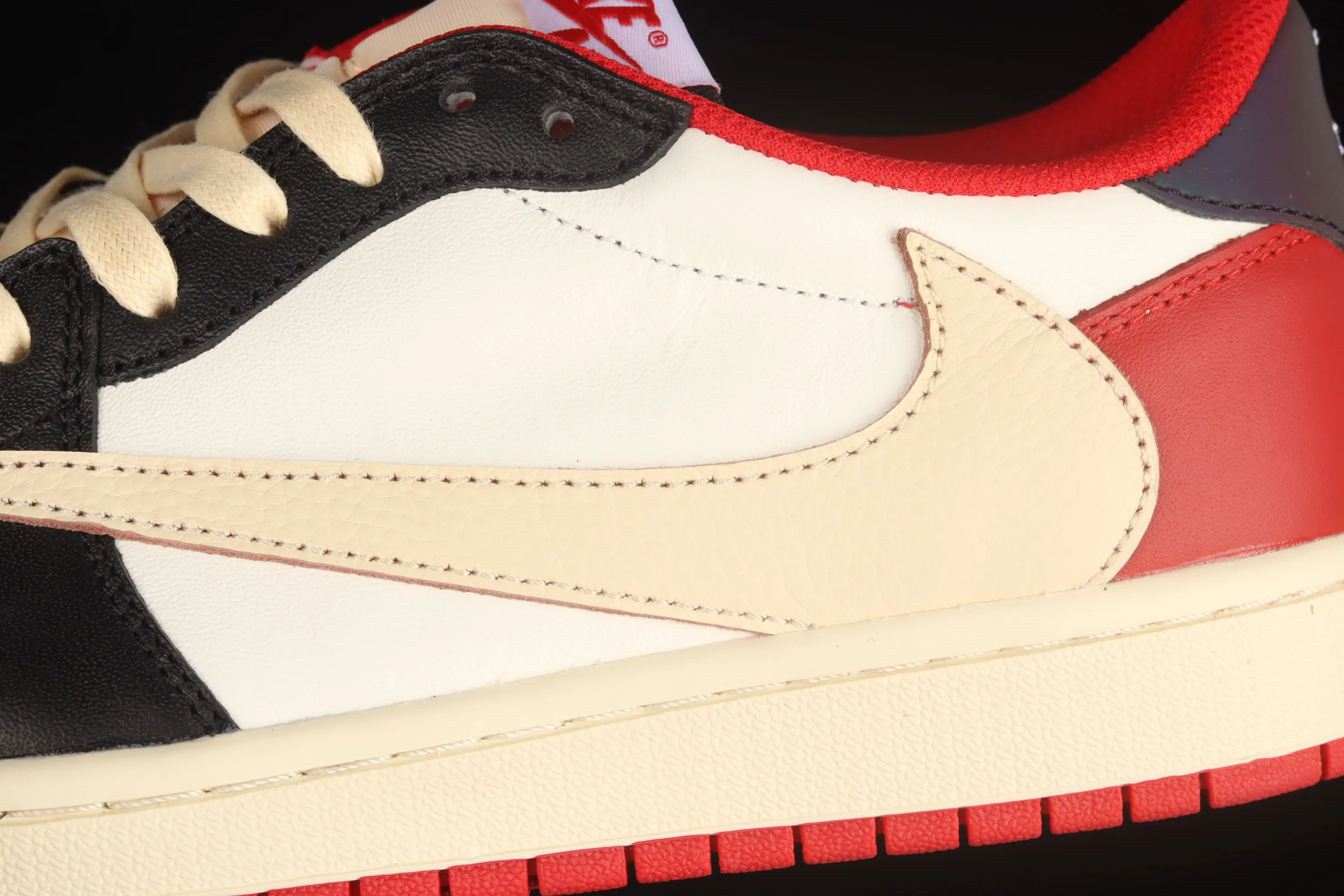 All categories Air Jordan Jordan series basketball shoes Air Jordan 1 Low Travis Scott x Air Jordan 1 Low AJ1 Joe 1 black and white red inverted low-top cultural sneakers DM7866-140